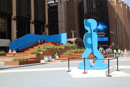 Vornado Realty Trust's PLAZA33 features S-Man, 1987 by Keith Haring. (Courtesy NYCDOT)