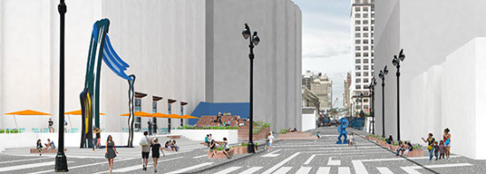 Rendering of the plaza at 33rd Street. (Courtesy Plaza33)