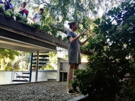 Lorenzen on the roof of the Neutra VDL. (