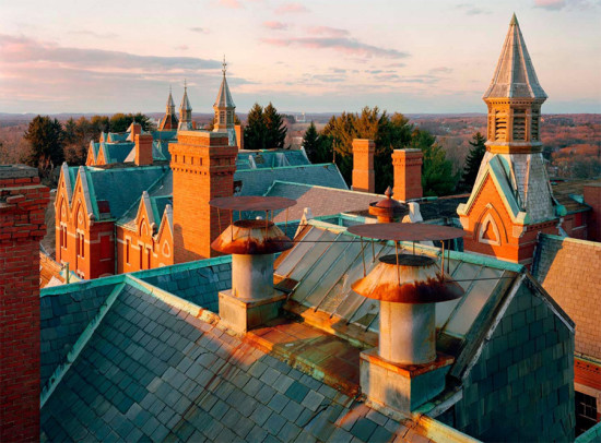 The elegant rooftop of the Danvers State Hospital in Massachusetts. (Christopher Payne)