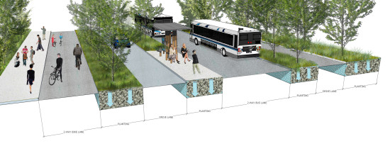 Section cut of the proposed boulevard (Courtesy Moving Together)