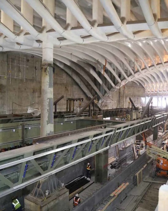 Work continues on the WTC Transportation Hub PATH Platform C (Courtesy Port Authority)