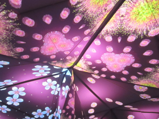 Visitors use touch screens to create bright floral patterns (Audrey Wachs / AN)