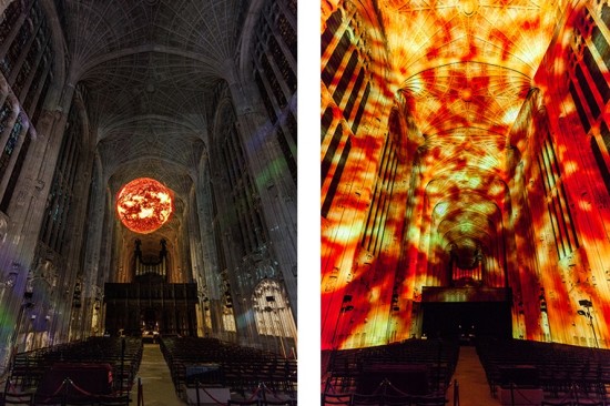 PROJECTIONS IN KING'S COLLEGE CHAPEL. (COURTESY MIGUEL CHEVALIER)