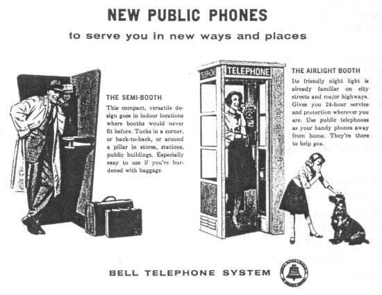 A 1954 advertisement for the Airlight phone booth (Courtesy Telephone Tribute)