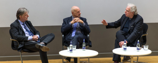 From left to right: Deyan Sudjic, Norman Foster and Ricky Burdett. (Courtesy LSE)