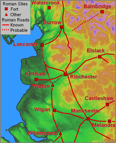 Surrounding Roman roads (Courtesy David Ratledge)