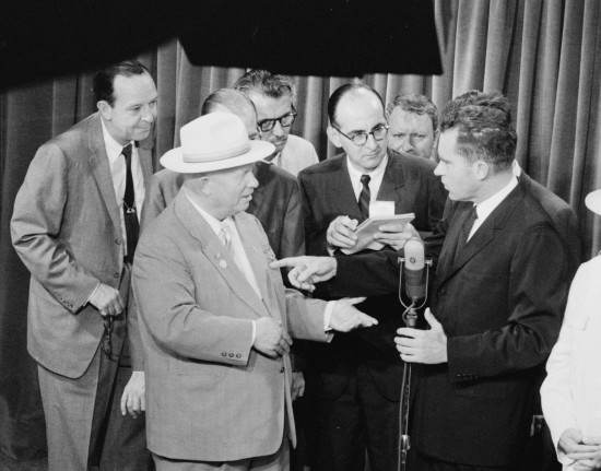 Khrushchev and Nixon debate Courtesy Wikipedia)