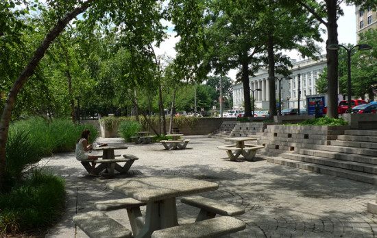 The current stepped down seating area (Courtesy ASLA)