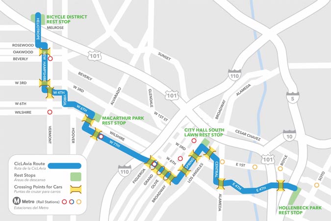 CicLAvia route map 2011