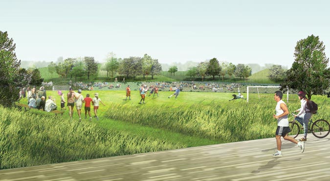 Several athletic fields are included in the PBy master plan.