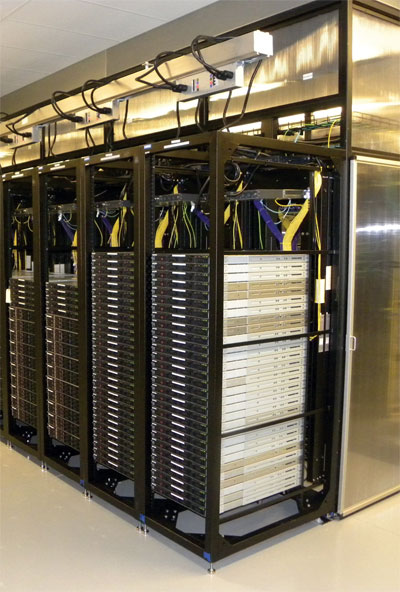 Servers inside Yahoo's new server farm.