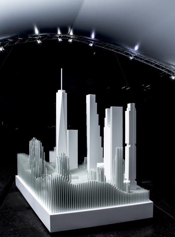 Snarkitecture's installation for Viñoly's 125 Greenwich Street. (Courtesy 125 Greenwich Street)
