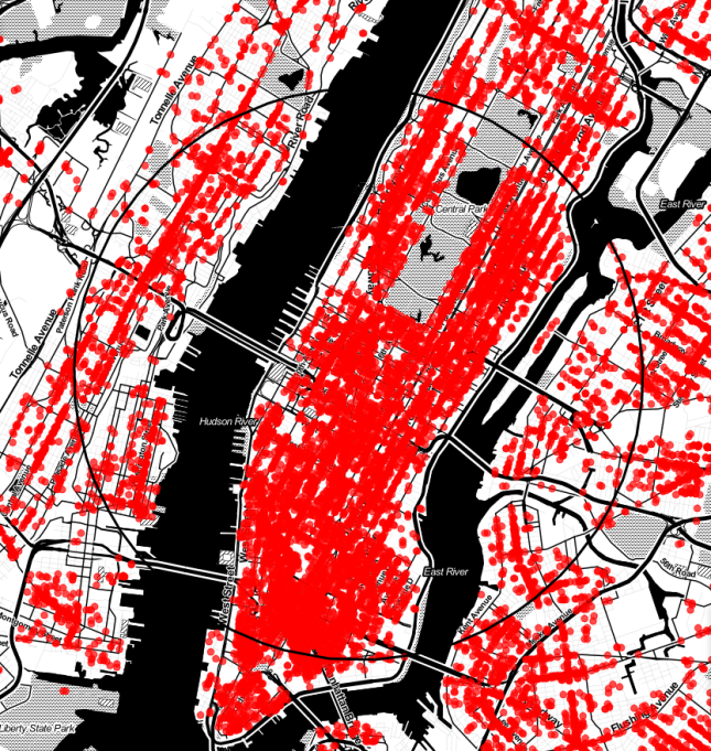 New York has a high density of retail storefronts. (Courtesy City Observatory)