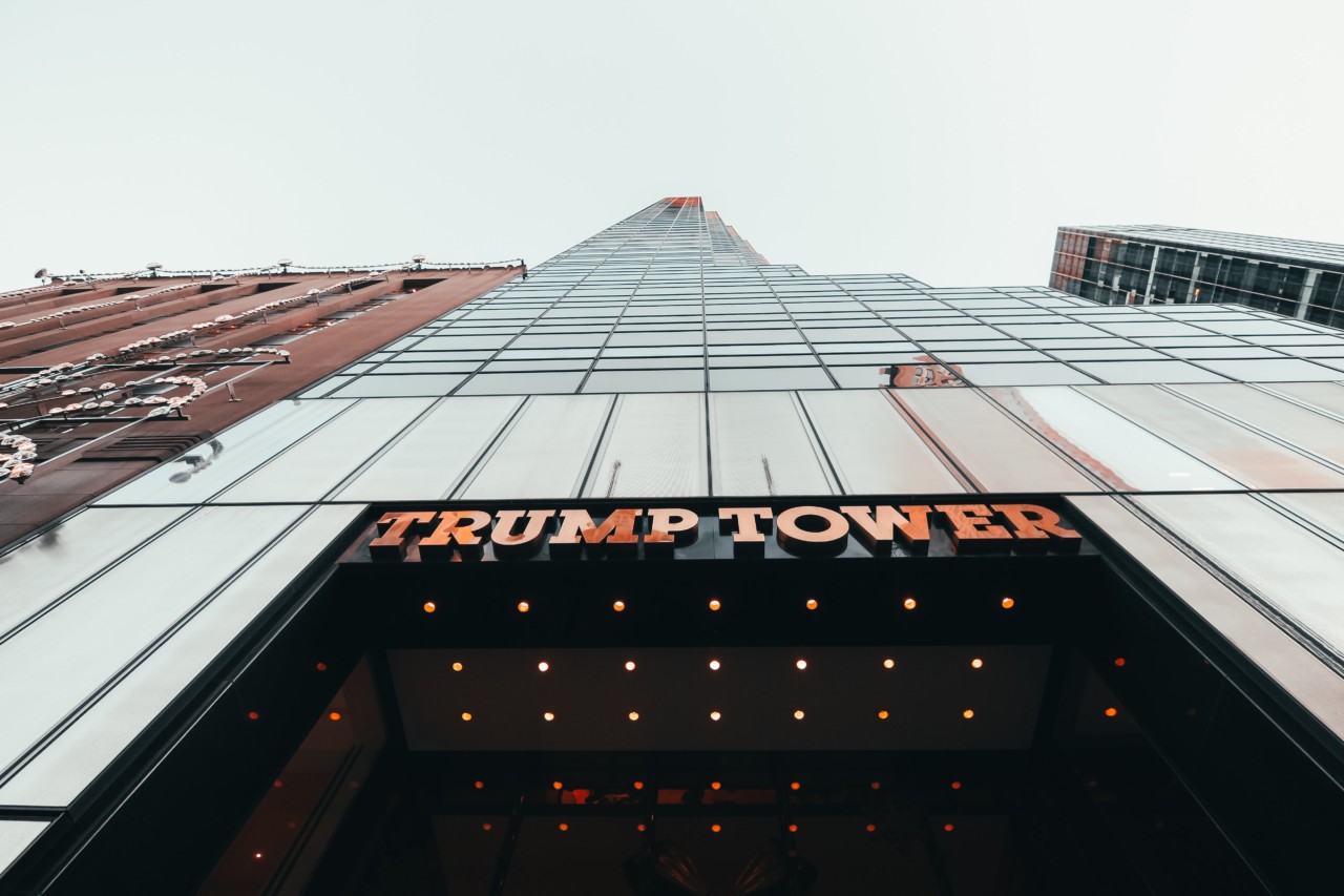 The entrance to trump tower in new york city