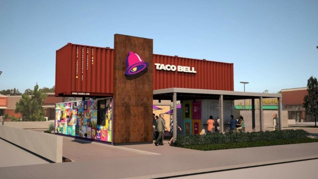 Taco Bell shipping container restaurant