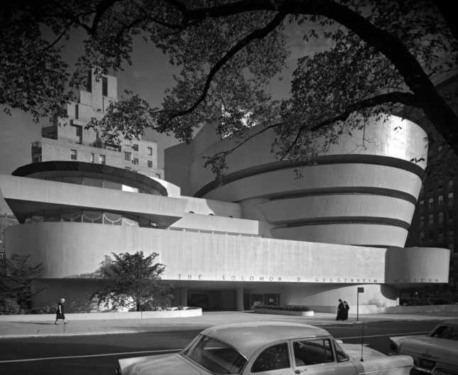 See Frank Lloyd Wright in three places this June. Pictured here: Ezra Stoller's 1959 photograph of the Guggenheim Museum is part of an exhibition of his work at Yossi Milo Gallery. (Ezra Stoller / Image courtesy Yossi Milo Gallery)