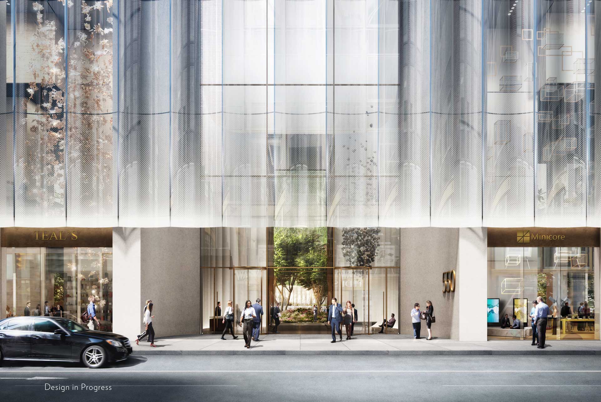 Snøhetta's rendition of the AT&T Building lobby. (DBOX/Rendering via 550 Madison)