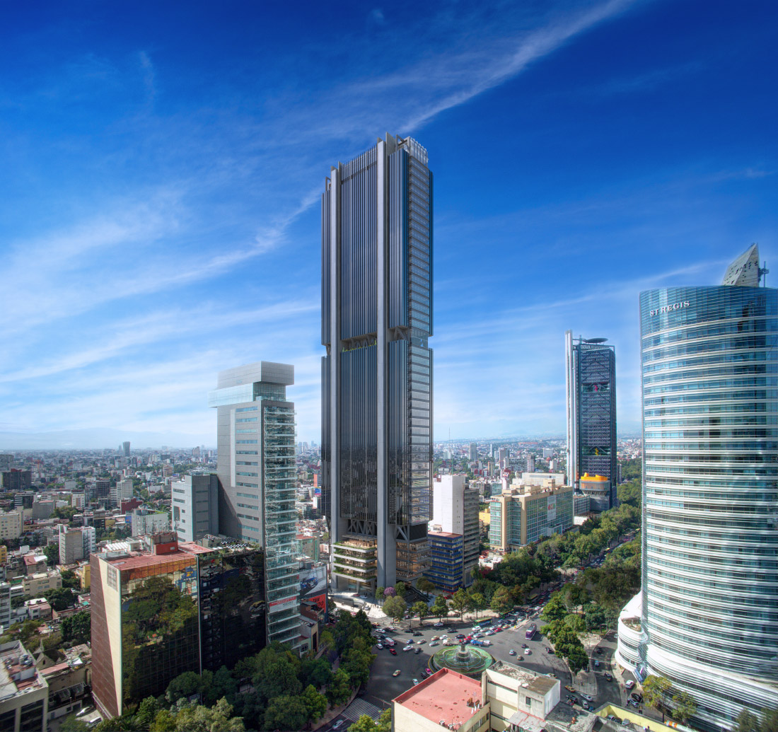 Rendering of Reforma 432 on Mexico City's skyline. (Courtesy Foster + Partners)