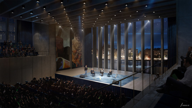 Rendering of the interior of the proposed Nobel Center
