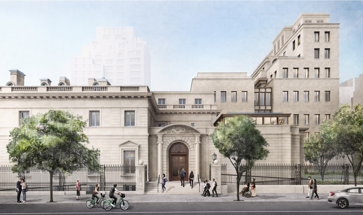 Rendering of the Frick expansion from East 70th Street
