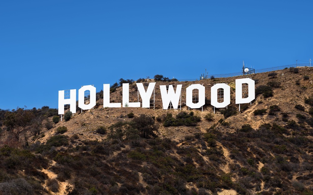 large white letters spelling out hollywood on a mountainside