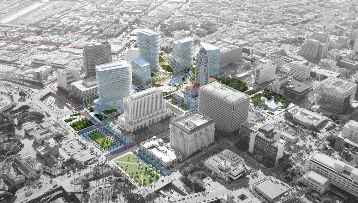 Rendering of plan to replace LAPD headquarters
