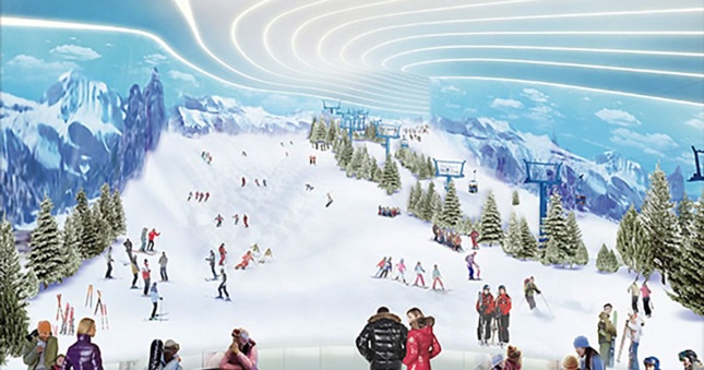 The 180,000-square-foot ski slope.