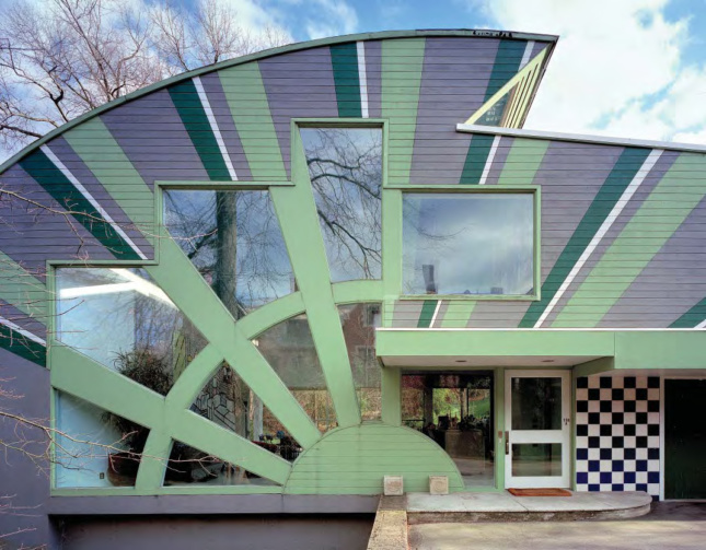 Photo: The front entrance to the Abrams House, designed by Venturi Scott Brown & Associates.