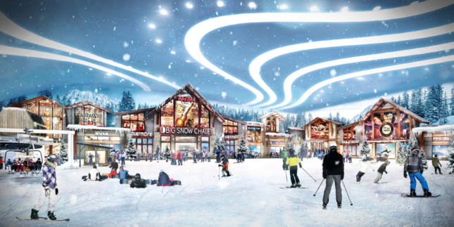 Rendering of New Jersey megamall's indoor ski slope