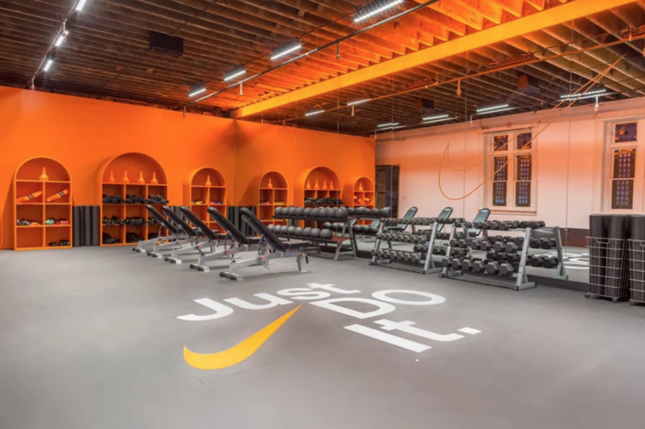 A photo of the training gym at Nike's Just Do It HQ