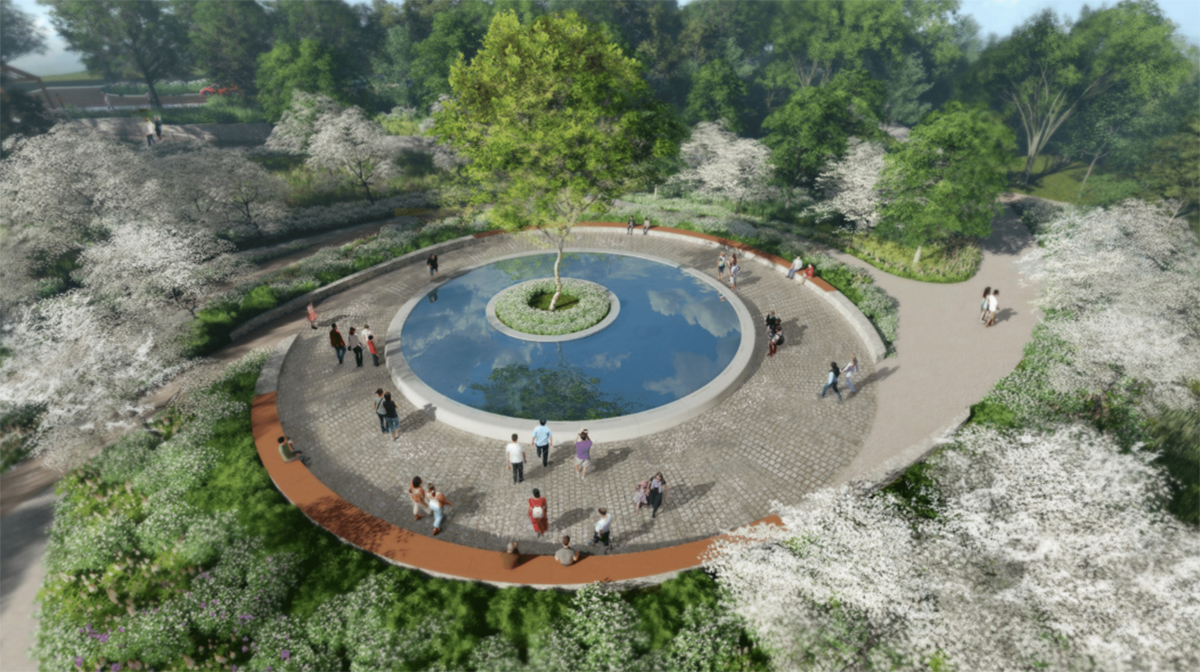 A rendering of the Sandy Hook memorial fountain