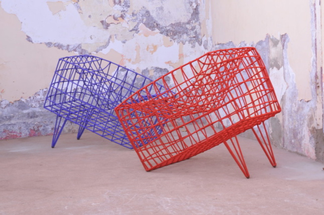 Malian artist Cheick Diallo’s Sansa armchair made from metal, nylon, and cords