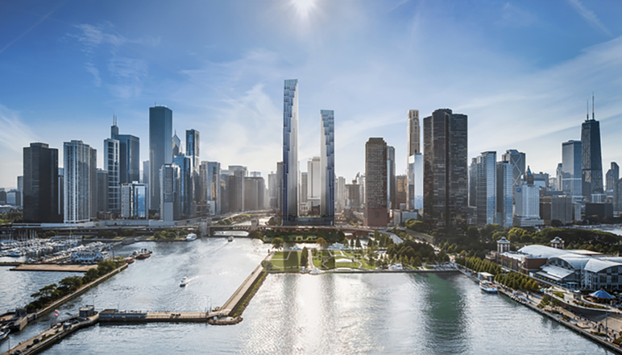 Rendering of 400 Lake Shore Drive by SOM