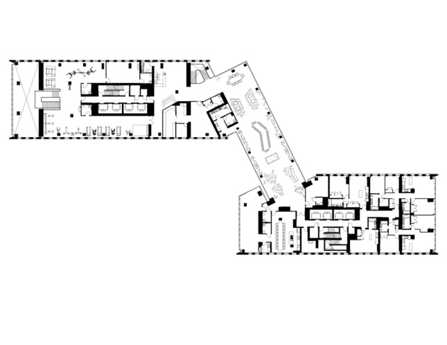 Floor plan of The facade of one of the American Copper Buildings by SHoP Architects