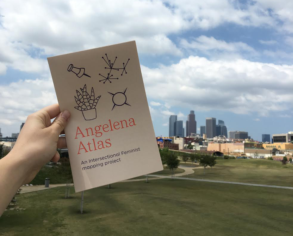 A view of the first edition of the Angelena Atlas in front of its namesake city