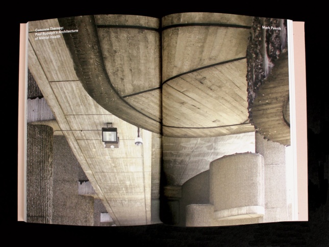 An interior spread from Harvard Design Magazine number 36, "Well, Well, Well."