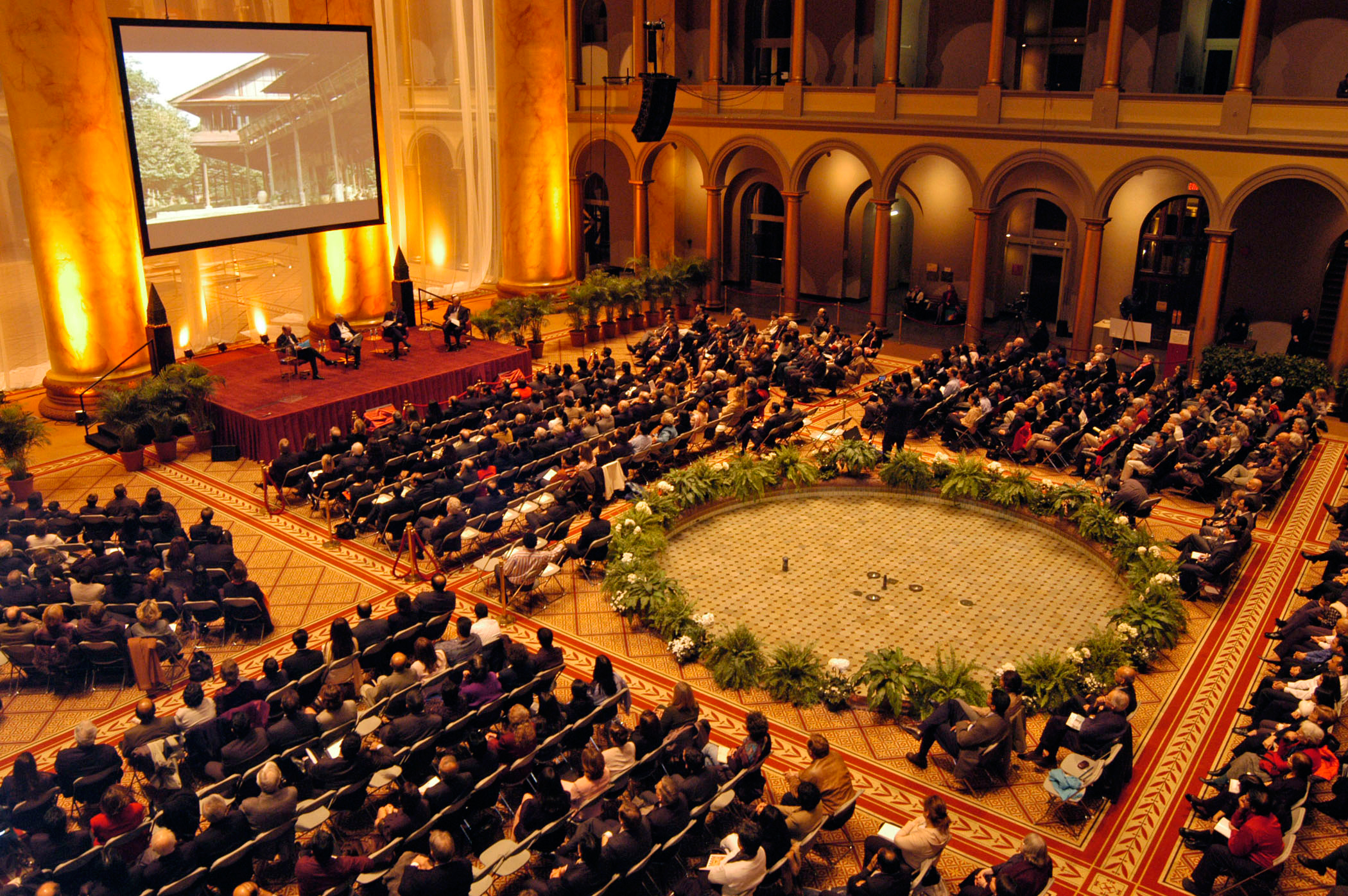 Awards ceremony at the National Building Museum for the 2005 prize winner Aga Kahn