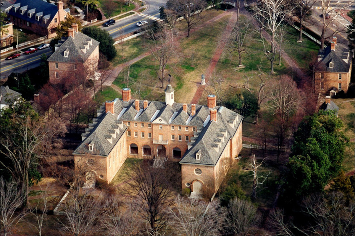 Aerial view of the W&M historic campus