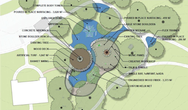 Site plan for Flag Pole Hill Park in Dallas, Texas
