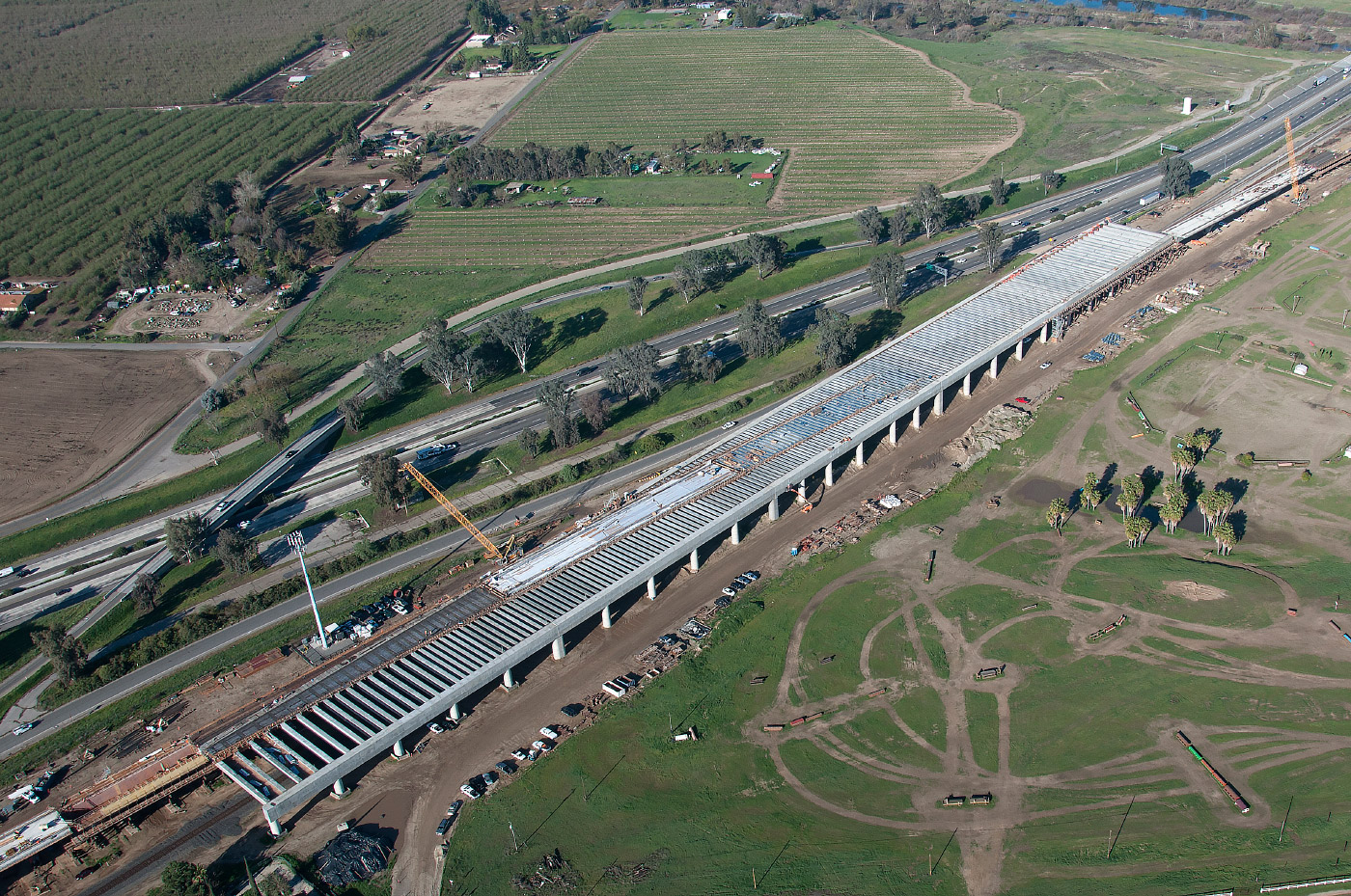 a section of the San Joaquin River Viaduct & Pergola in Fresno