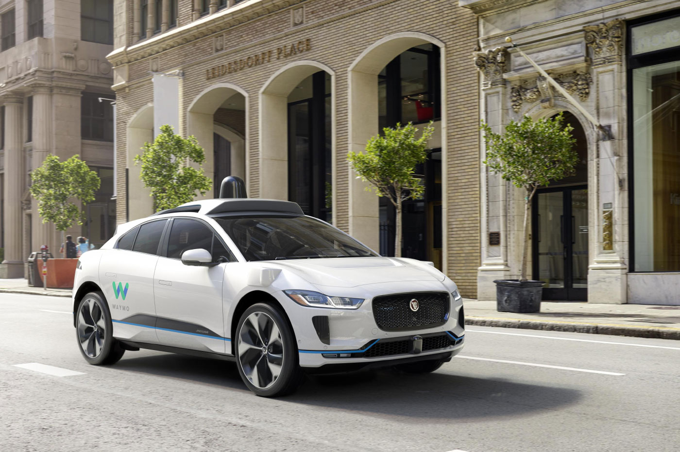Rendering of the Jaguar I-Pace, Waymo's autonomous electric SUV.