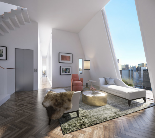 Rendering of the Hampshire House penthouse at 150 Central Park South