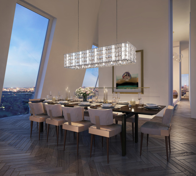 Rendering of the Hampshire House penthouse at 150 Central Park South