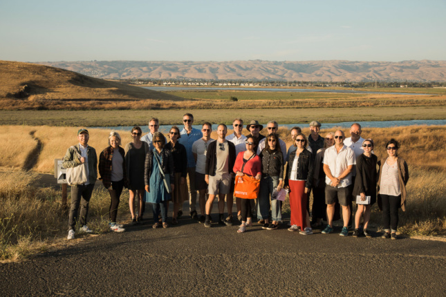 The Climate Council team posing together against California's rolling hills.