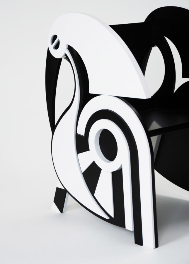 The Ibis Chair, another piece of children's furniture, references Egyptian mythology. 