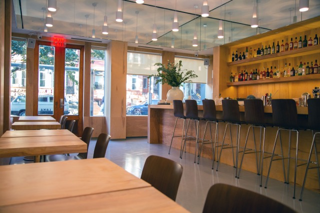 The interior of e-flux's new bar and restaurant, Bar Laika