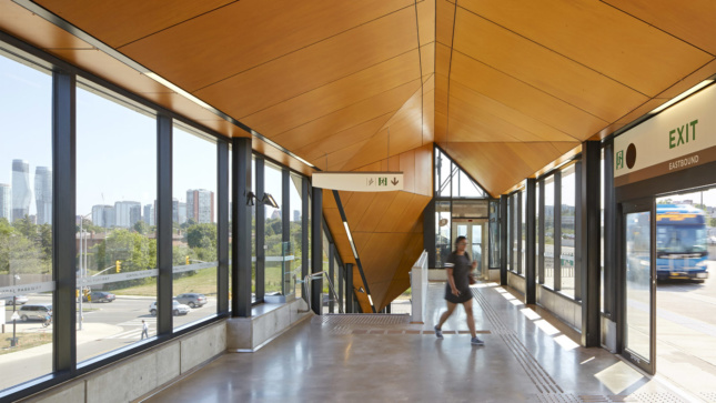 Interior photo of the Mississauga Transitway station.