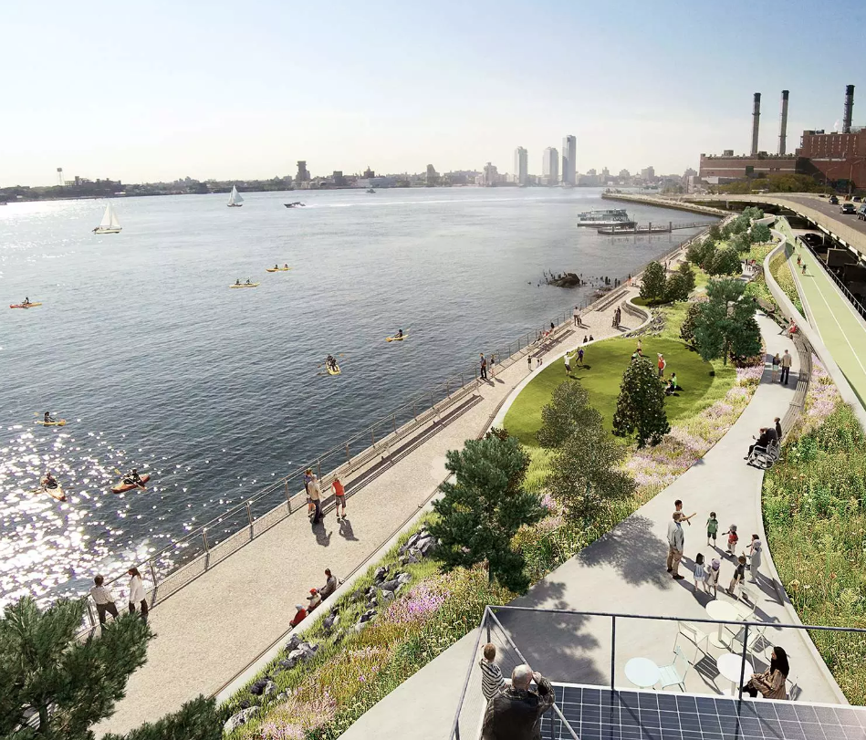 Rendering of the East Side Coastal Resiliency Project in New York City