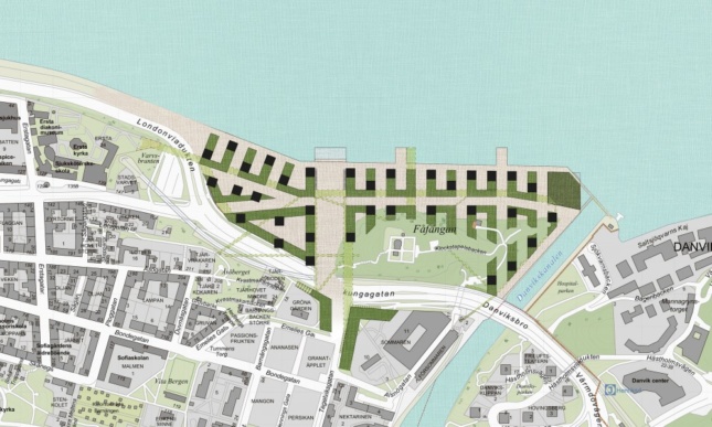 Plan of Masthammen timber development in Stockholm